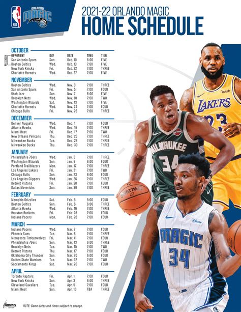 Orlando Magic Home Schedule: Games Tailored for Fans of All Ages